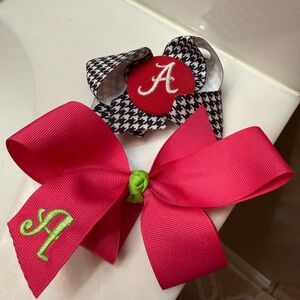 Source Unknown Red and Black Kids Hair Bow Duo